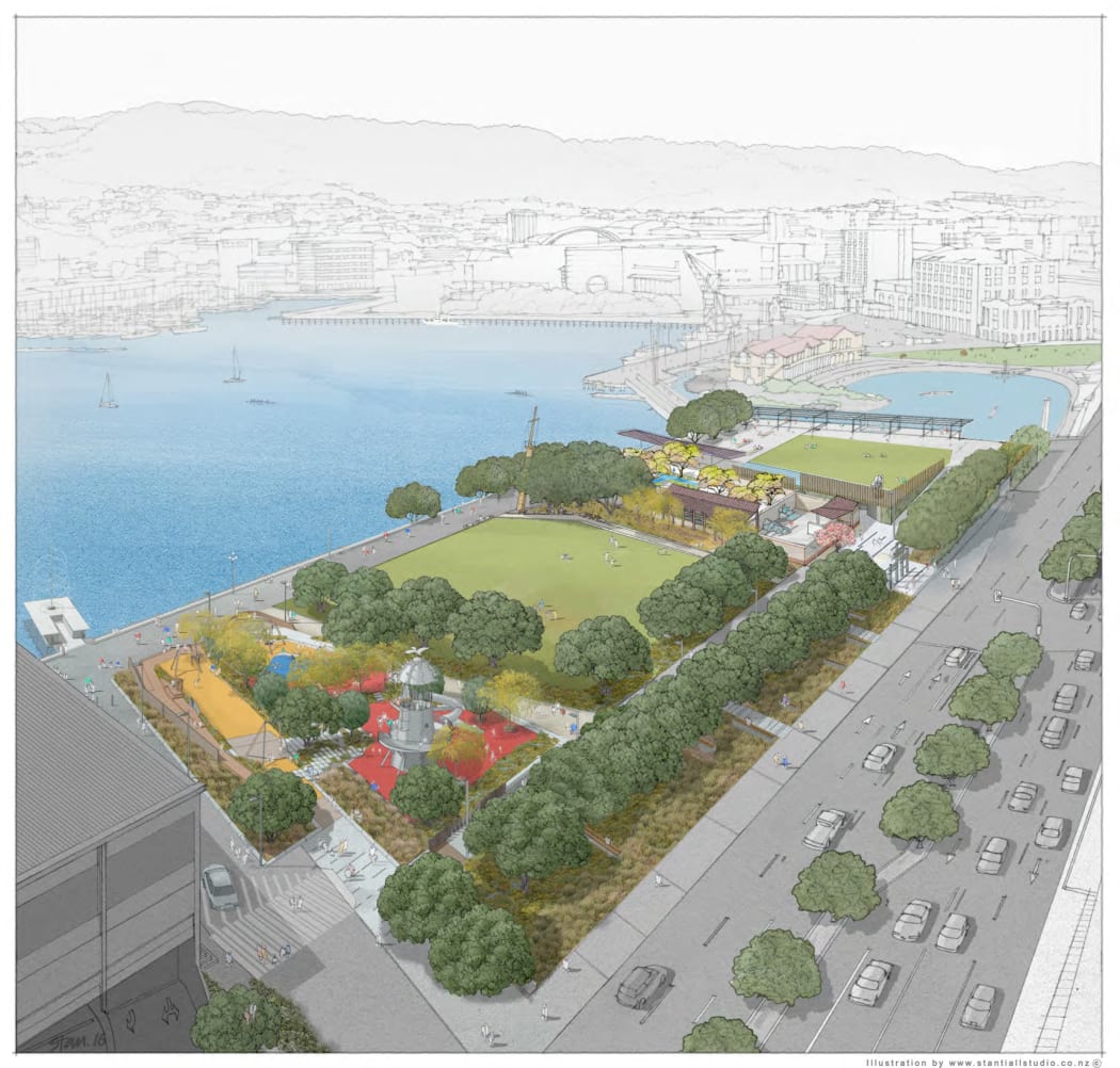 The plan for the new Waterfront park.