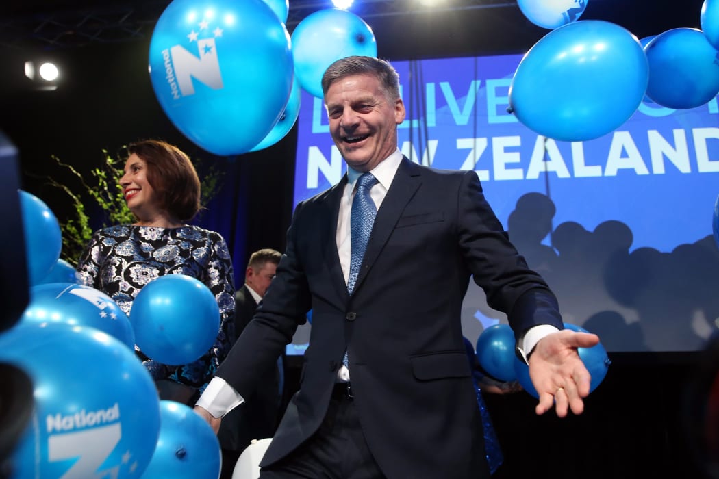 Bill English at the National Party's election event at the SkyCity Convention Centre in Auckland.