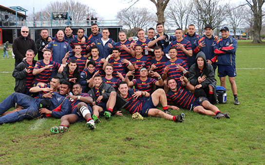 Rotorua Boys' High School's director of rugby, Ngarimu Simpkins on left.