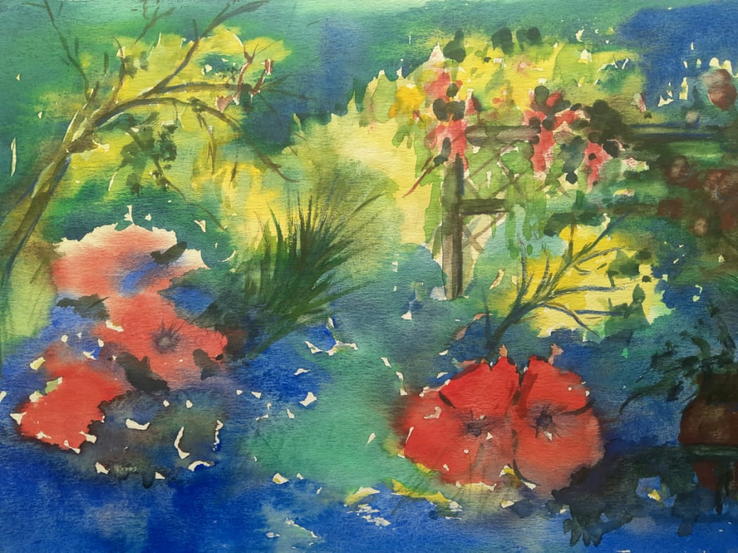 Floral garden, by Frances Rosalind Paine