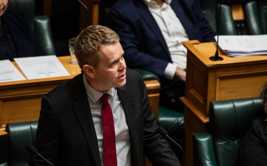 Chris Hipkins in the House during AIC tabling in parliament