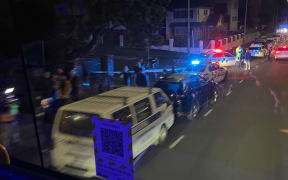 Police cordon off the Pukenui Rd intersection in Epsom.