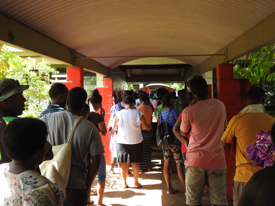 People line up in Vanuatu to cast their vote