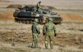 Servicemen of the Guards anti-aircraft missile Regiment take part in a drills held by units of the Novorossiysk guards mountain air assault division of the Russian Airborne Troops at Opuk range, Crimea, Russia.