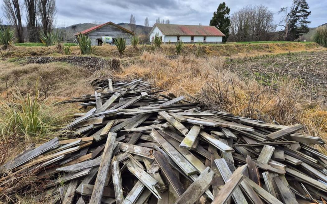 The totara floor of Rangatira Marae was ruined in Cyclone Gabrielle, and the hapu plans to bury it with a karakia.