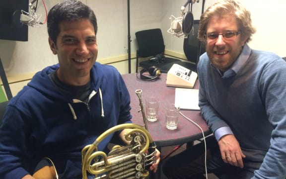 Jeff Garza with horn