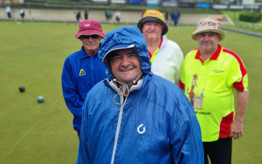 Tony Smith, foreground, was skip for a combined team from Queensland.