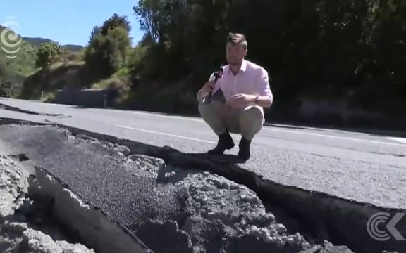 Extensive damage to roads near Kaikoura
