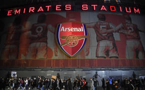 Arsenal supporters protest against owner Stan Kroenke,outside Emirates stadium.