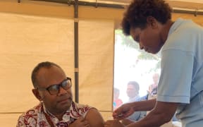 Covid-19 vaccinations being given in Vanuatu.