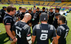The New Zealand Sevens side take a well-earned break.