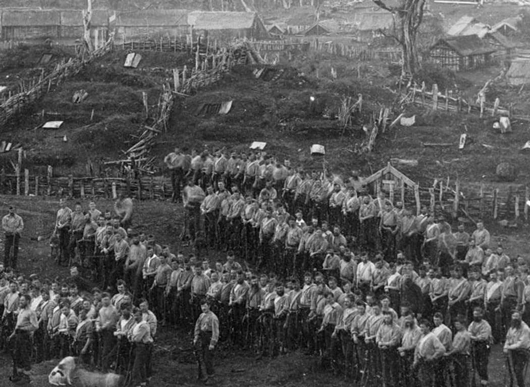 Armed Constabulary units at Parihaka, 1881