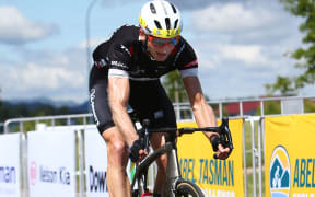 Hamish Bond rides to victory in the inaugural Abel Tasman Cycle Challenge.