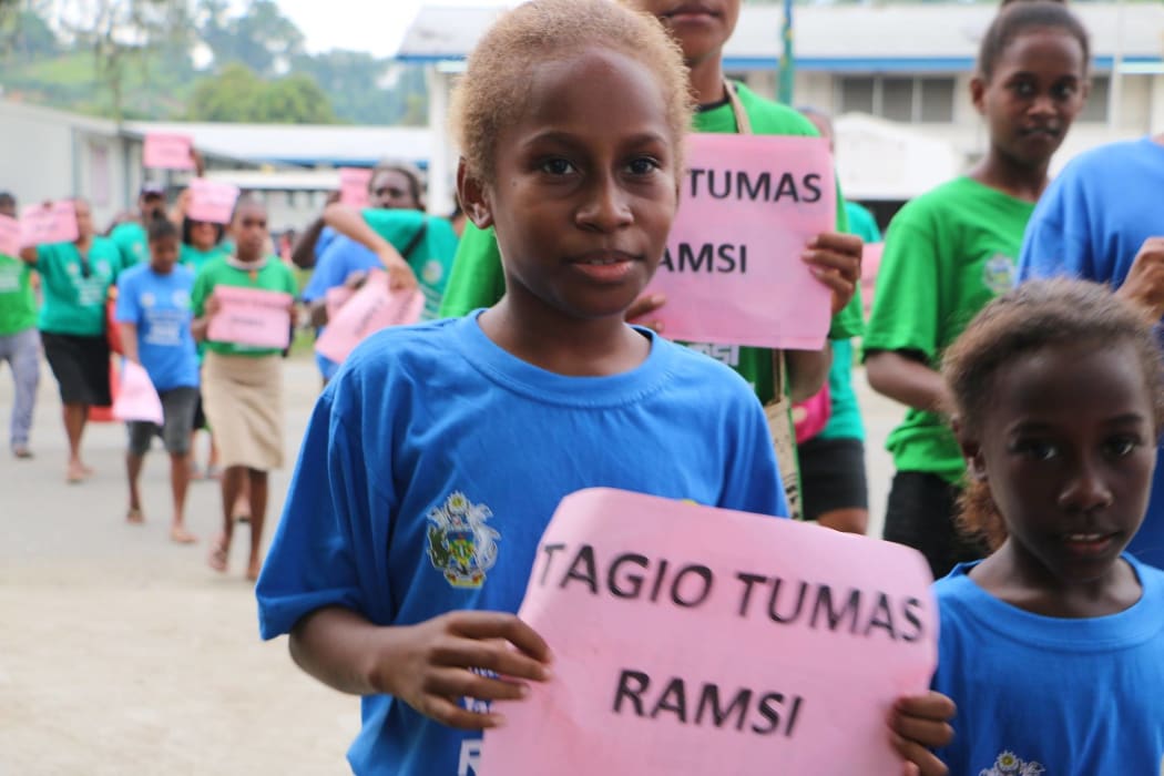 Solomon Islanders during the farewell RAMSI parade.