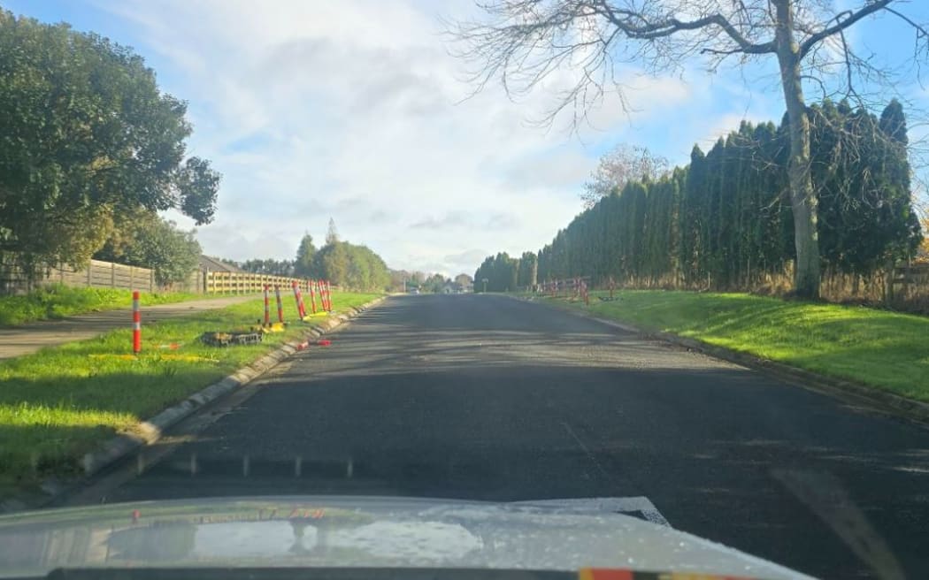 The traffic calming device on the brow of a hill on Birchwood Lane has been removed anonymously after residents complained it was a dangerous traffic hazard.