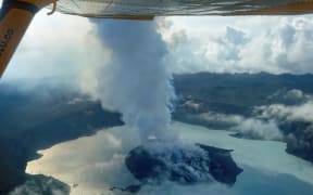 An aerial photo taken on 25 September by vulcanologist Thomas Boyer of Manaro Voui volcano.