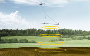 An impression of aerial electromagnetic technology in action.