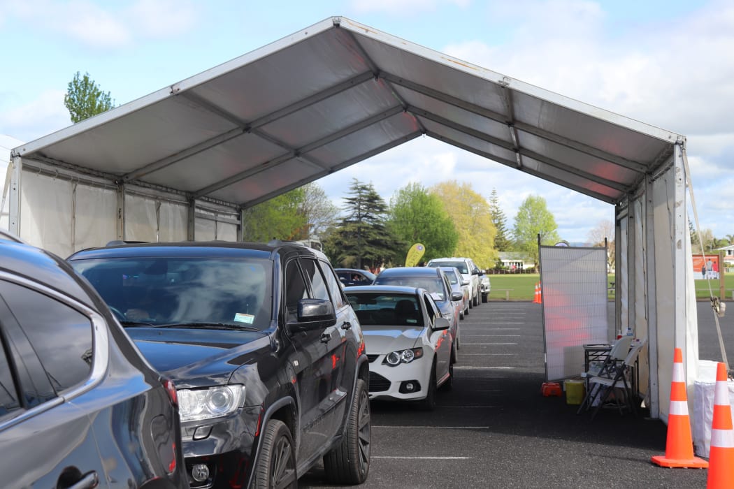A drive through vaccination centre in Gisborne