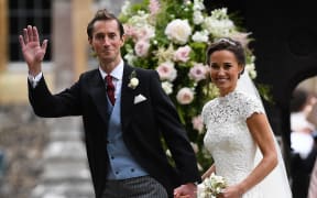 Pippa Middleton and her new husband James Matthews leave St Mark's Church in Englefield, west of London, on May 20, 2017