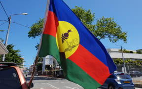 The FLNKS flag widely used in New Caledonia