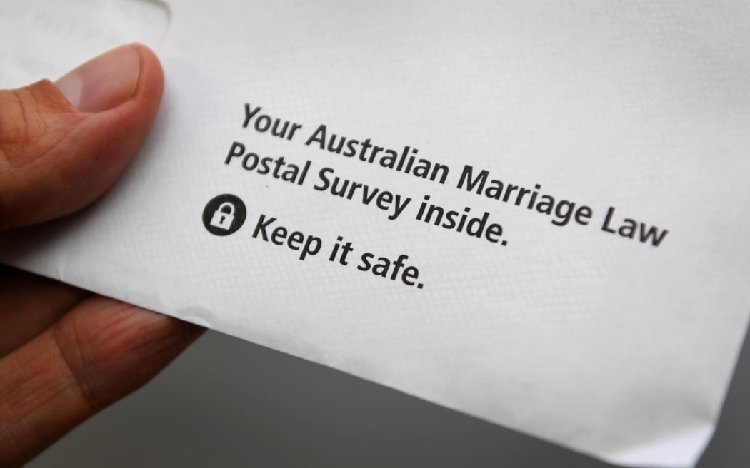 An envelope containing the contentious postal survey on same-sex marriage.