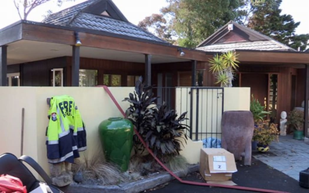 The house was severely damaged by fire.
