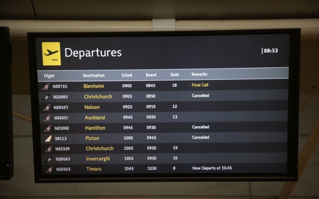 Flights from Wellington airport were delayed.