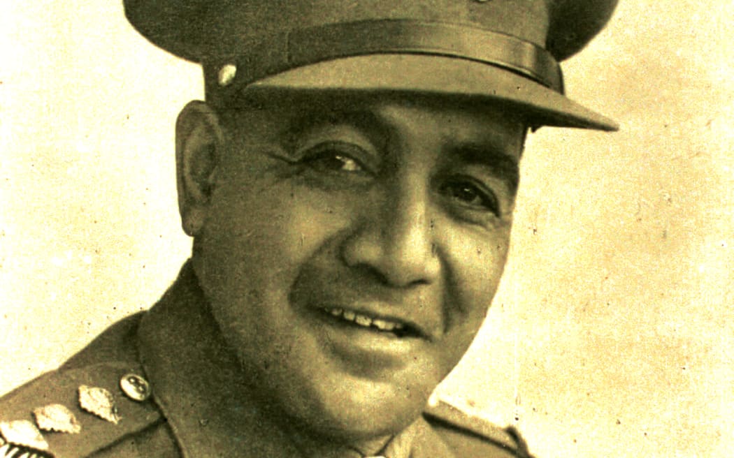 Major. Wi Patene Anaru. Individual image of 28 Māori Battalion B Company soldier, regiment number 5550. Courtesy Rotorua Museum (45296)