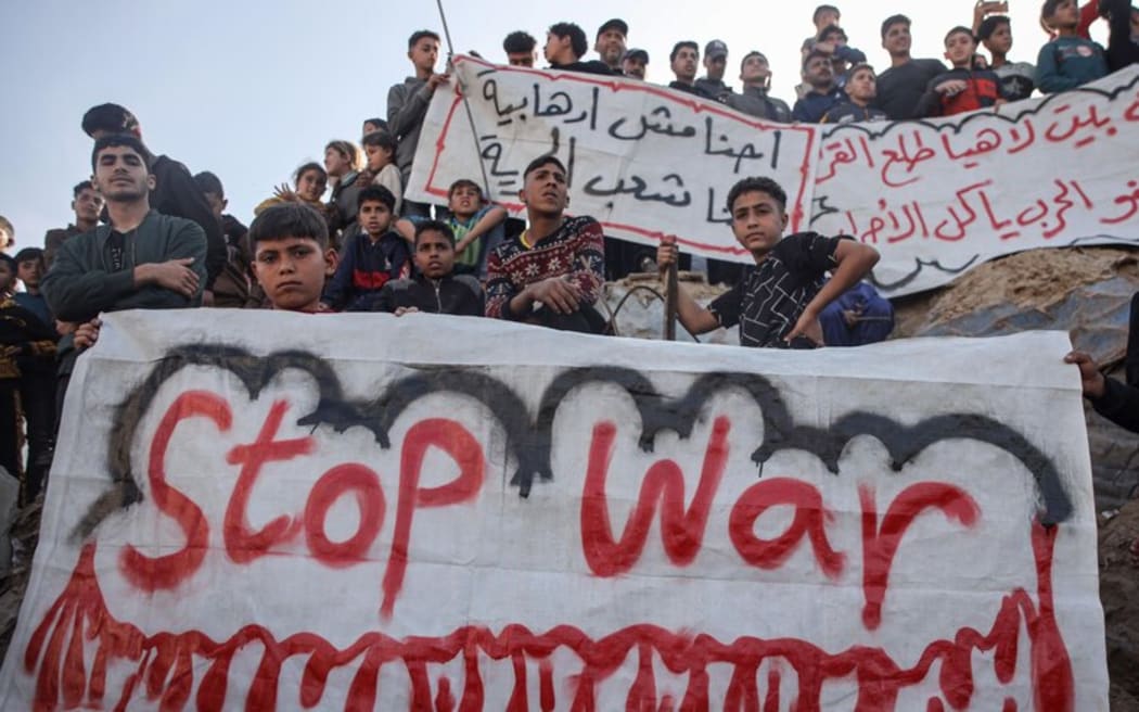 Palestinians have taken to the streets to protest against Hamas.