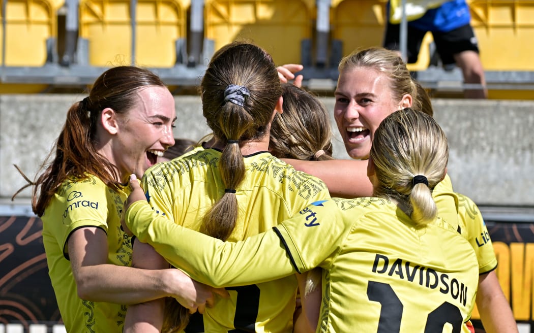 Annalie Longo of the Phoenix celebrates after scoring a goal during the A League Women - Wellington Phoenix v Brisbane Roar at Sky Stadium, Wellington, New Zealand on Saturday 4 November 2023
Copyright photo: Masanori Udagawa /  www.photosport.nz