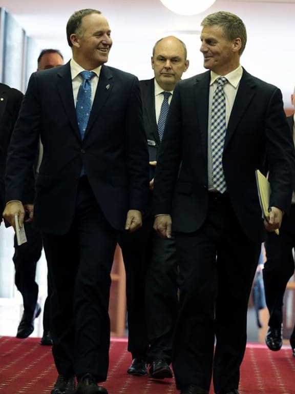 From left: Prime Minister John Key, Economic Development Minister Steven Joyce and Finance Minister Bill English.