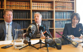 The lawyers for the Afghan villagers (from left) Richard McLeod, Rodney Harrison QC and Deborah Manning.