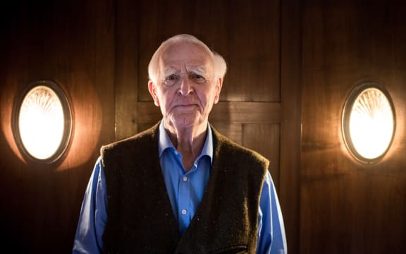John le Carre, photographed during an interview with Deutsche Presse-Agentur at a hotel in Hamburg, Germany, 16 October 2017.