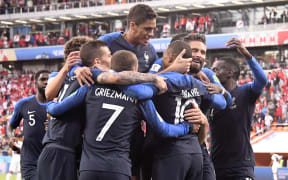 France World Cup team celebrating goal