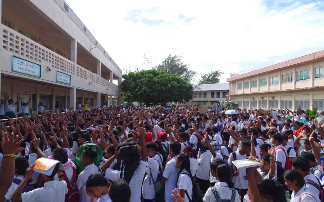 About 1,200 students attend Marshall Islands High School, the largest public school in the country. The teen pregnancy level among its senior class is higher than the national average, the second highest in the Pacific region.