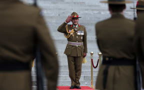The GovernorGeneral, Lt Gen The Rt Hon Sir Jerry Mateparae outside Parliament buildings in Wellington.
