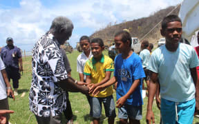 Solomon Islands Prime Minister Manasseh Sogavare visits Fiji’s Nakodu Mudu village-one of the hardest hit areas by Cyclone Winston.