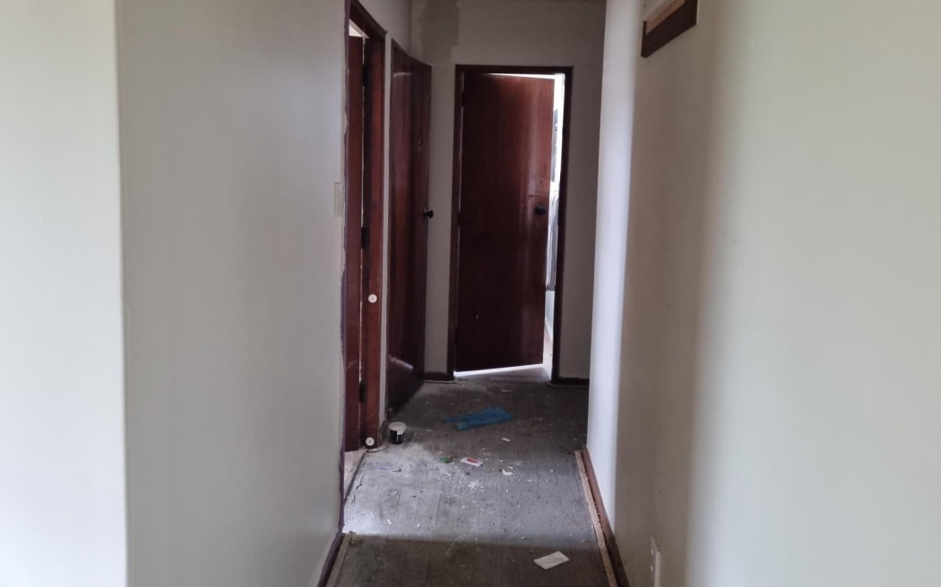 The damage inside Kate's Mosgiel home.