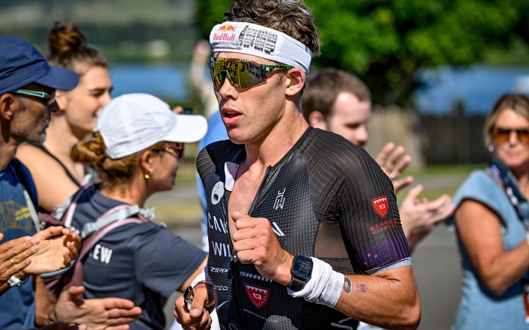 Hayden Wilde during the Ironman 70.3 World Championship in Taupo, 2024.