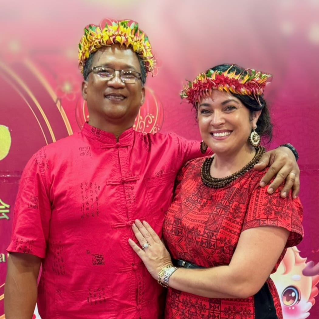 Ruth Cross Kwansing, right, with her husband.