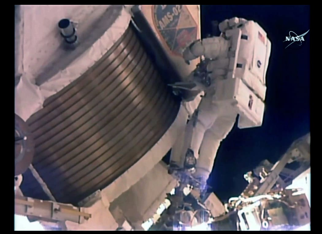 Kjell Lindgren during a gruelling spacewalk.
