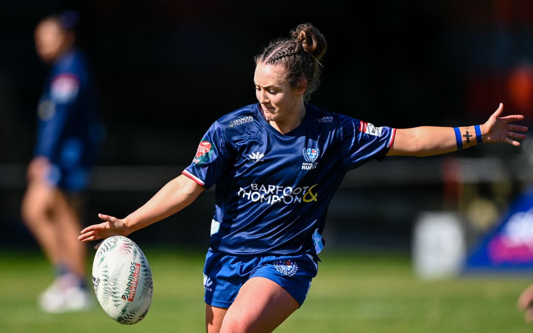 Mel Puckett of Auckland warms up  during the Farah Palmer Cup rugby match Final, Canterbury Vs Auckland, Rugby Park, Christchurch, New Zealand, 9th September 2023. Copyright photo: John Davidson / www.photosport.nz