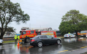 A person has died following a crash between a train and vehicle in Auckland's Penrose.
