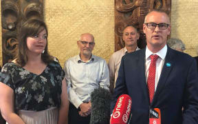 Health Minister David Clark and Associate Julie-Anne Genter at the Mental Health announcement in Porirua.