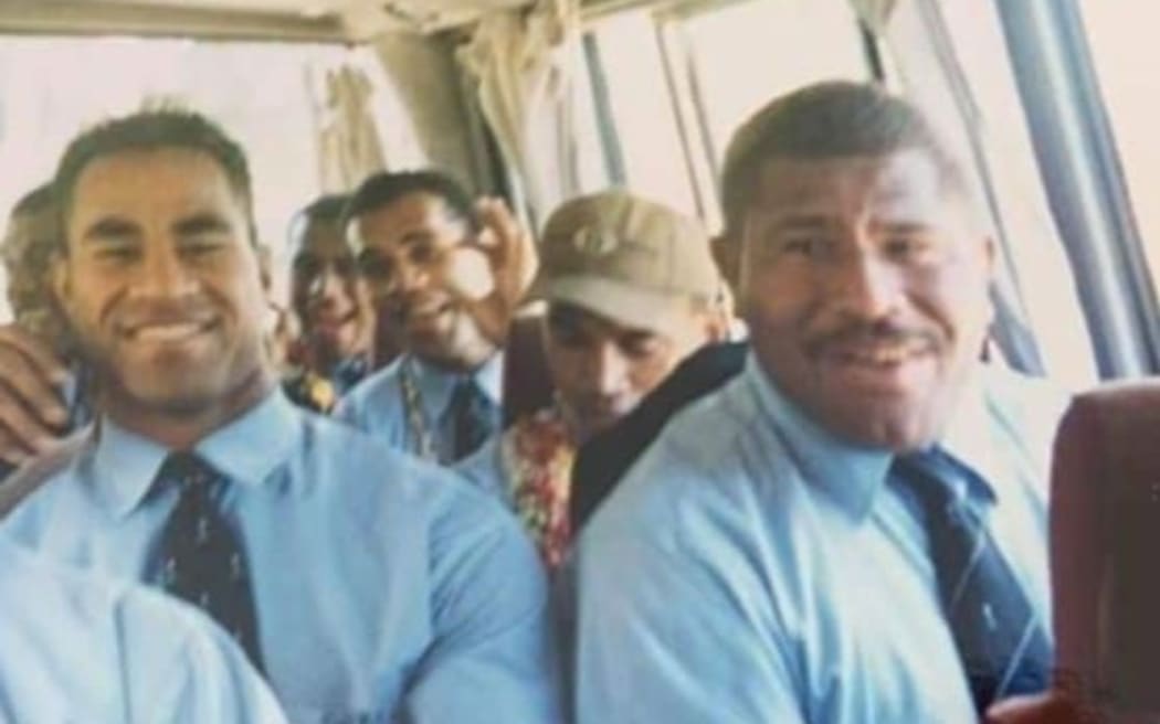 Filipe Rayasi (left) and Joeli Veitayaki, in one of their Flying Fijians assignment in the '90's. Rayasi is Salesi's dad and Veitayaki is Hetit's father. Photo: Joeli Veitayaki/FB