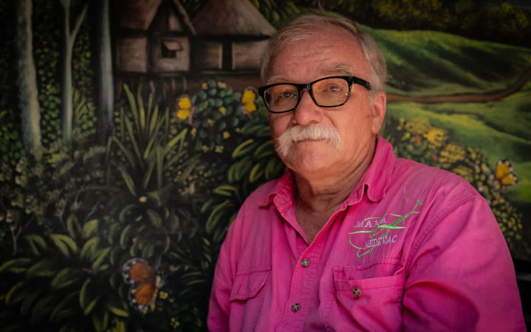 Jurgen Ruh flew the conjoined twins from Lae to Port Moresby and has been assisting the family. (ABC News: Marian Faa)