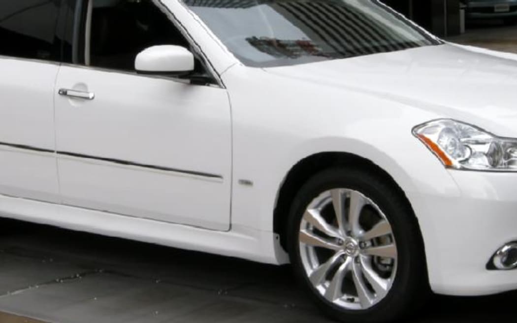 Police investigating a suspected homicide in Rangiora appealed for sightings of a 2000s-model white Nissan Fuga, similar to the one pictured.