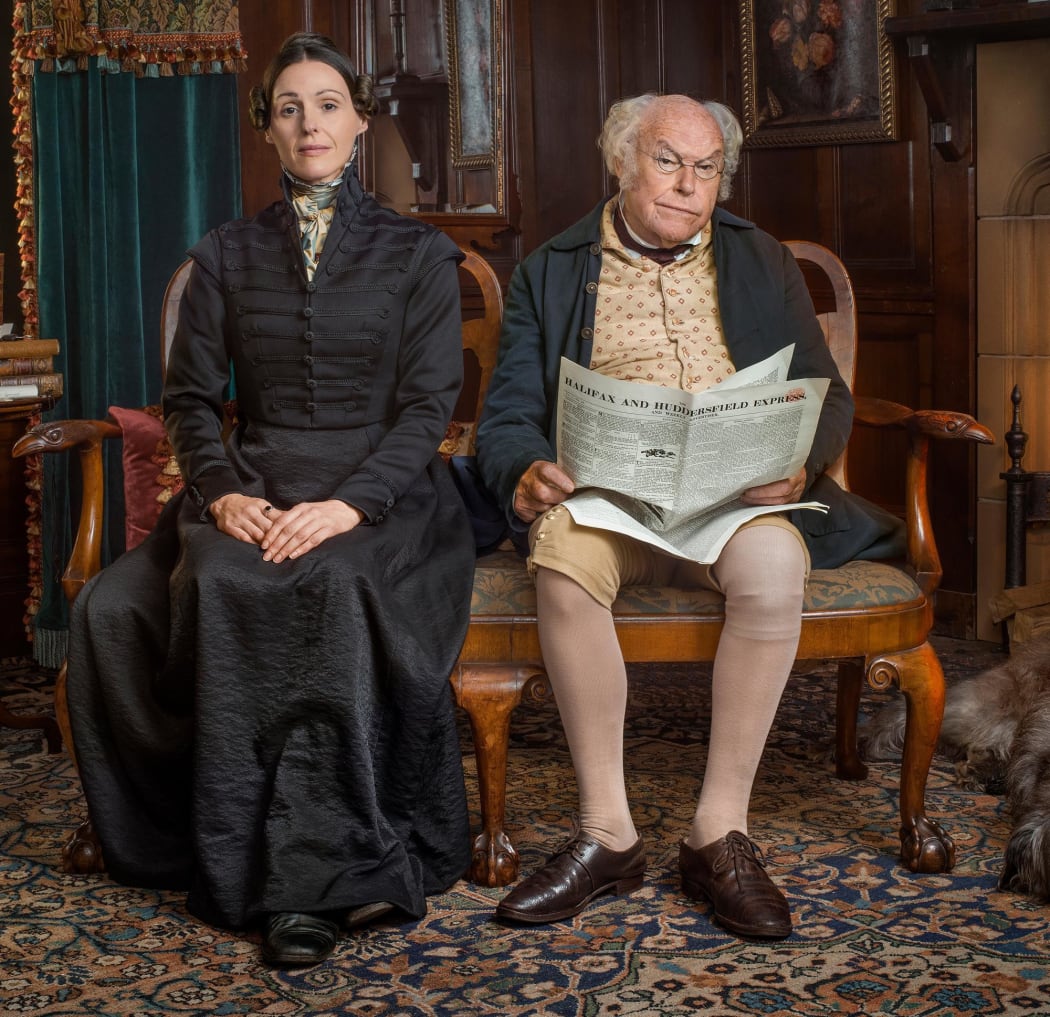 Suranne Jones as Anne Lister and Timothy West as her father Jeremy in Gentleman Jack.