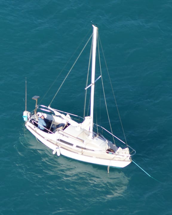 The Luna yacht was spotted by a search plane on Monday.