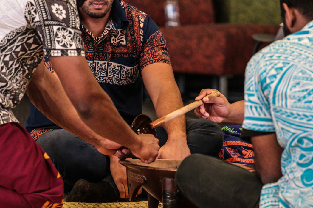Fijian students at the Victoria University of Wellington conduct a sevusevu (Kava Ceremony) to start off Fiji Language Week.